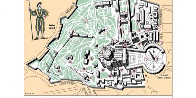 Kaart van die Vatikaan museum uitleg