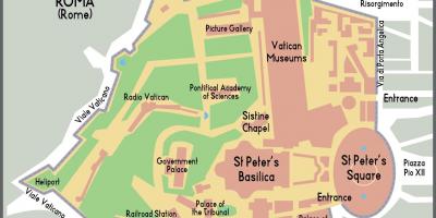 Kaart van die Vatikaan ingang 