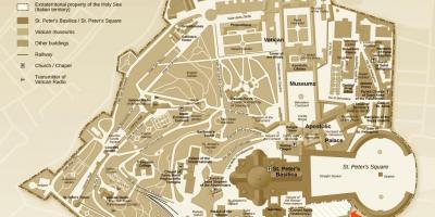 Kaart van opgrawings kantoor Vatikaanstad